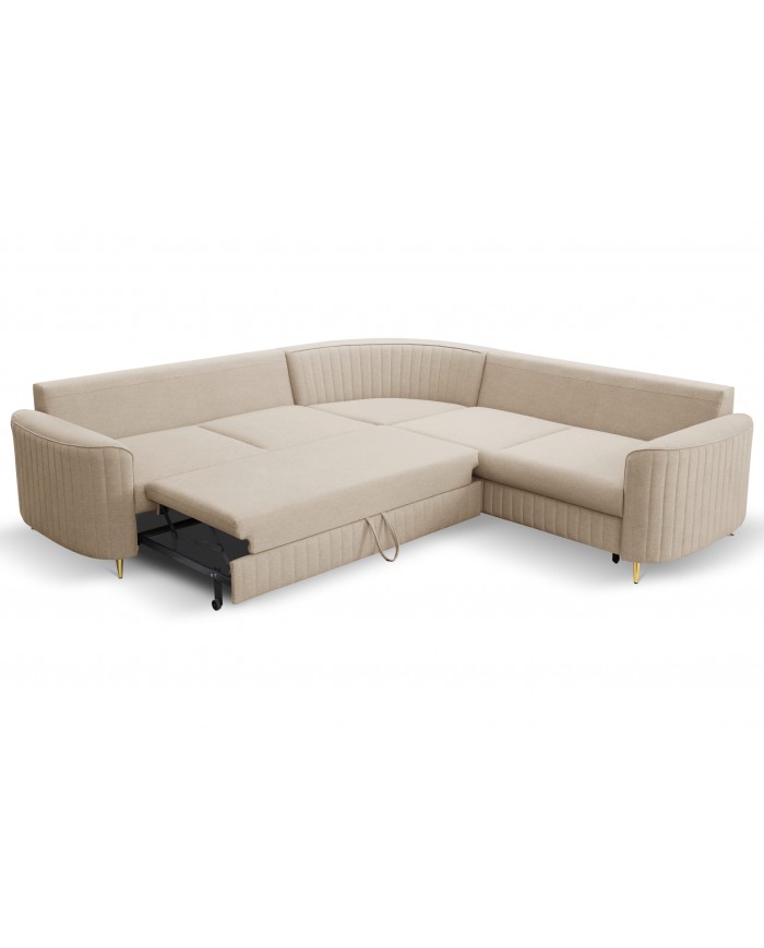 ORPHEO VELUTTO™ – CANAPÉ D’ANGLE PRESTIGE AVEC COUCHAGE INTÉGRÉ & STYLE GLAMOUR