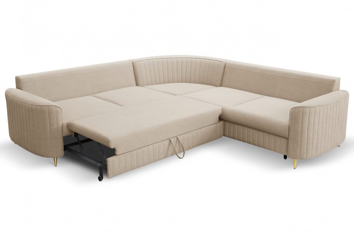ORPHEO VELUTTO™ – CANAPÉ D’ANGLE PRESTIGE AVEC COUCHAGE INTÉGRÉ & STYLE GLAMOUR