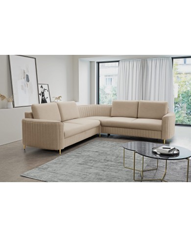 ORPHEO VELUTTO™ – CANAPÉ D’ANGLE PRESTIGE AVEC COUCHAGE INTÉGRÉ & STYLE GLAMOUR