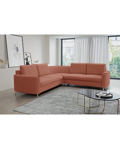 ORPHEO VELUTTO™ – CANAPÉ D’ANGLE PRESTIGE AVEC COUCHAGE INTÉGRÉ & STYLE GLAMOUR