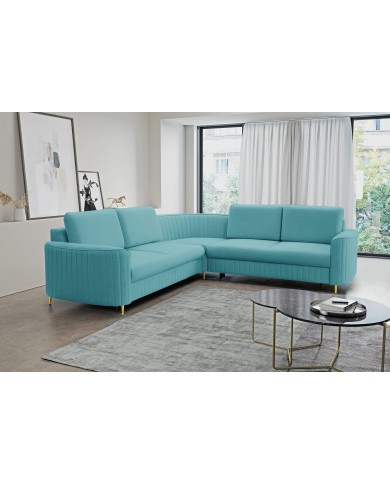ORPHEO VELUTTO™ – CANAPÉ D’ANGLE PRESTIGE AVEC COUCHAGE INTÉGRÉ & STYLE GLAMOUR