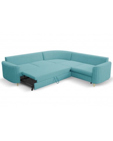 ORPHEO VELUTTO™ – CANAPÉ D’ANGLE PRESTIGE AVEC COUCHAGE INTÉGRÉ & STYLE GLAMOUR