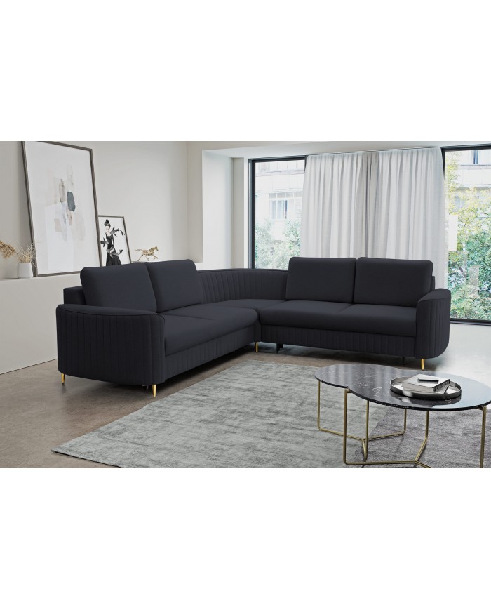 ORPHEO VELUTTO™ – CANAPÉ D’ANGLE PRESTIGE AVEC COUCHAGE INTÉGRÉ & STYLE GLAMOUR
