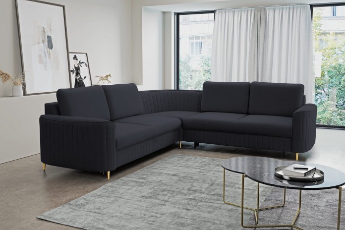 ORPHEO VELUTTO™ – CANAPÉ D’ANGLE PRESTIGE AVEC COUCHAGE INTÉGRÉ & STYLE GLAMOUR