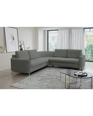 ORPHEO VELUTTO™ – CANAPÉ D’ANGLE PRESTIGE AVEC COUCHAGE INTÉGRÉ & STYLE GLAMOUR