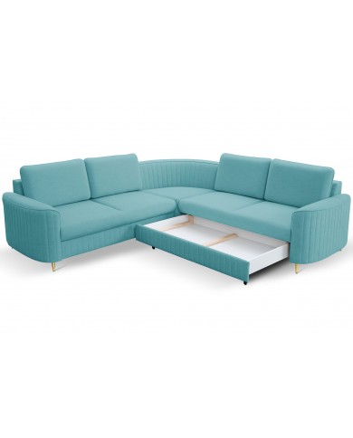 ORPHEO VELUTTO™ – CANAPÉ D’ANGLE PRESTIGE AVEC COUCHAGE INTÉGRÉ & STYLE GLAMOUR