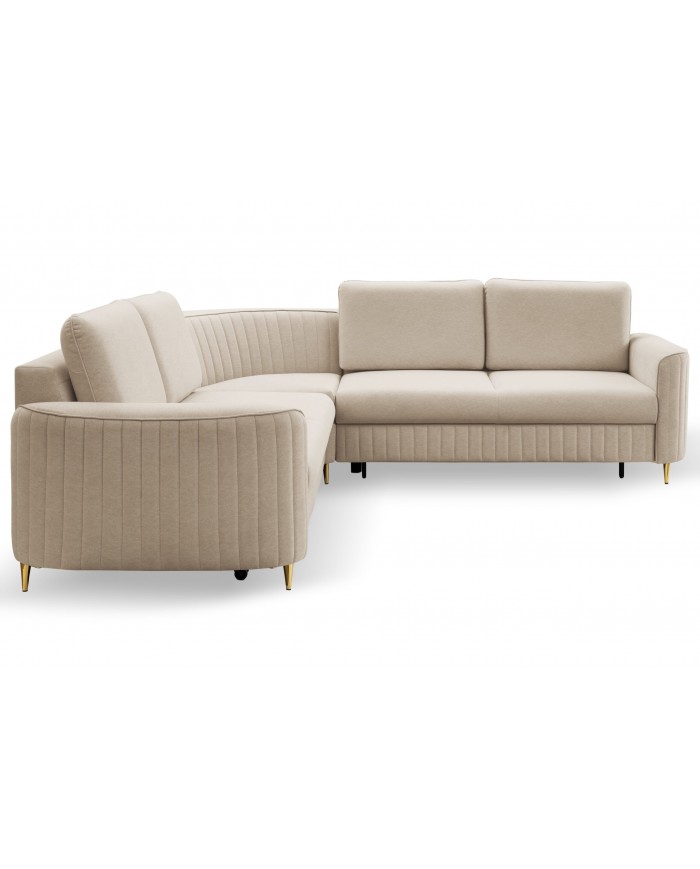 ORPHEO VELUTTO™ – CANAPÉ D’ANGLE PRESTIGE AVEC COUCHAGE INTÉGRÉ & STYLE GLAMOUR
