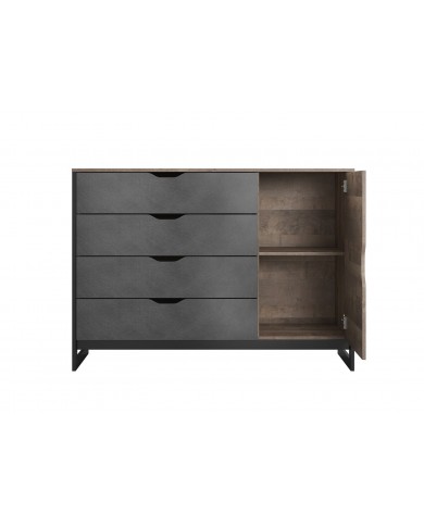 Commode avec 4 tiroirs et étagères 138 cm HAVEN