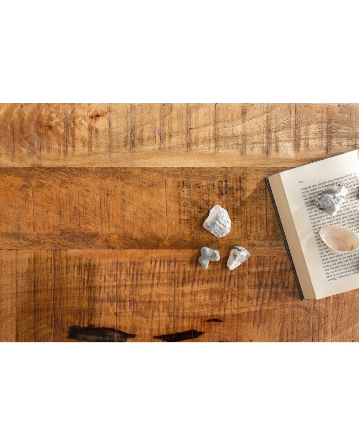 BANC RACK "IRONWOOD 115" –   Acier brut & bois massif de manguier – Design 100 % authentique