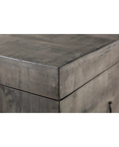 BANC RACK "IRONWOOD 125" –   Acier brut & bois massif Acacia gris – Design 100 % authentique