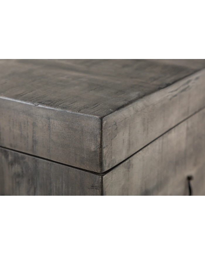 BANC RACK "IRONWOOD 125" –   Acier brut & bois massif Acacia gris – Design 100 % authentique