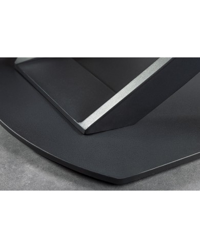 Table à manger extensible ovale EXTENSIO 130-190 cm – Plateau céramique effet marbre anthracite design moderne