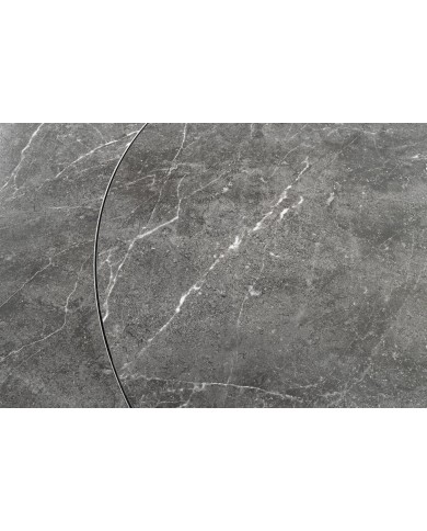 Table à manger extensible ovale EXTENSIO 130-190 cm – Plateau céramique effet marbre anthracite design moderne