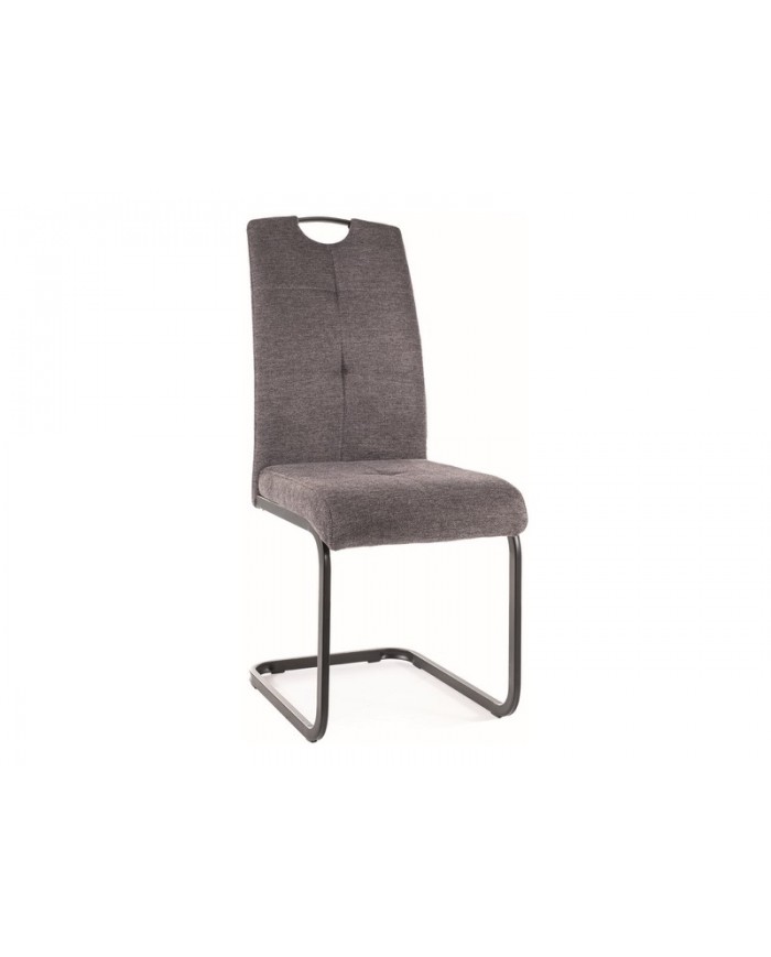 Chaise rembourrée en tissu ou velours avec poignée et pieds en métal Axo