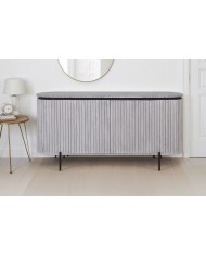 Buffet en bois massif gris et plateau en marbre gris 170 cm MONARCH GRIS