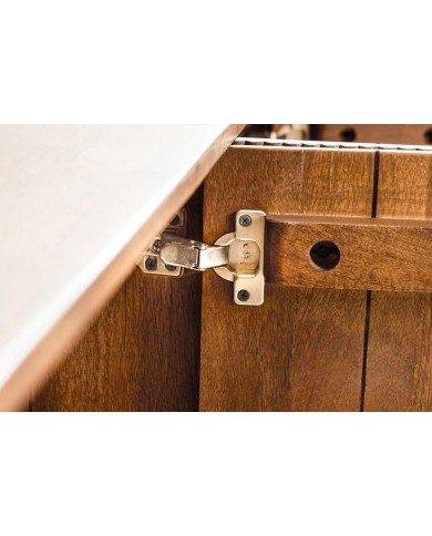 Buffet commode 4 portes 160 cm plateau et corps en bois de manguier doré BELMOND