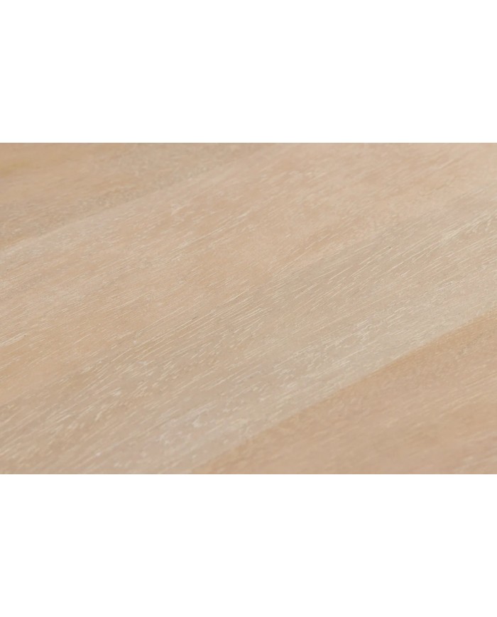Commode 4 portes 170 cm avec reliefs 3D en bois de manguier blanchi Neoforma