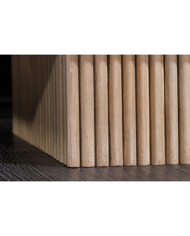 Commode 4 portes 170 cm avec reliefs 3D en bois de manguier blanchi Neoforma