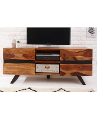 Meuble TV 2 portes 160 cm en bois massif de seesham & métal Sierra Wood