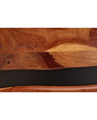 Meuble TV 2 portes 160 cm en bois massif de seesham & métal Sierra Wood