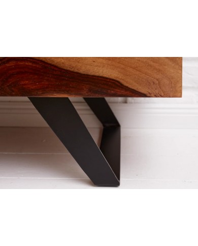Meuble TV 2 portes 160 cm en bois massif de seesham & métal Sierra Wood