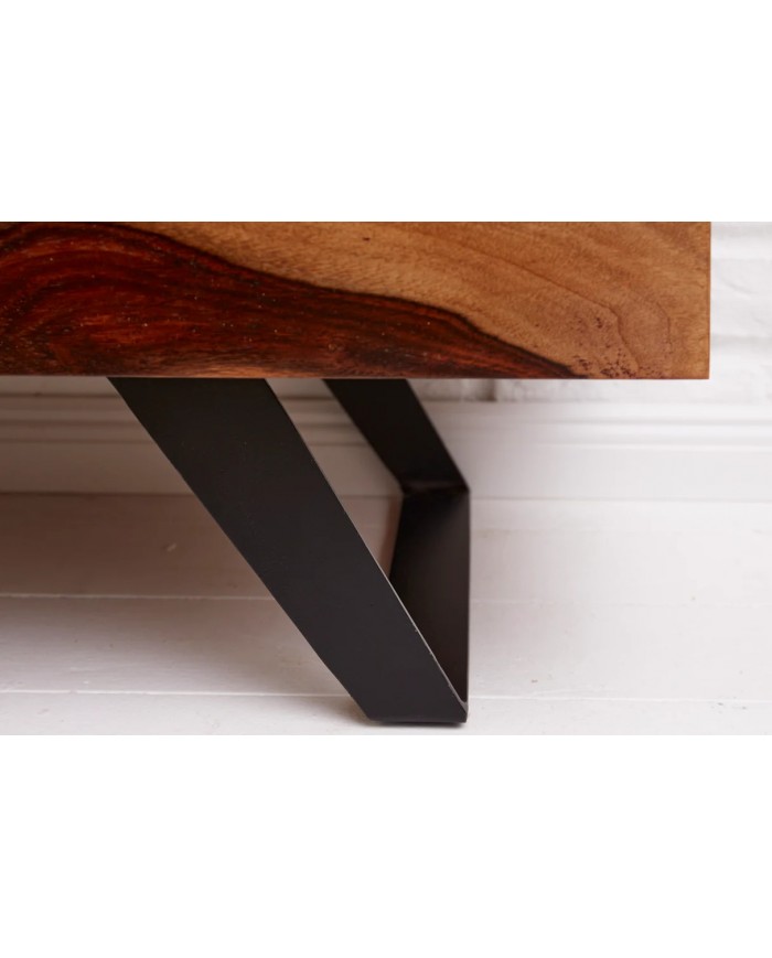 Meuble TV 2 portes 160 cm en bois massif de seesham & métal Sierra Wood