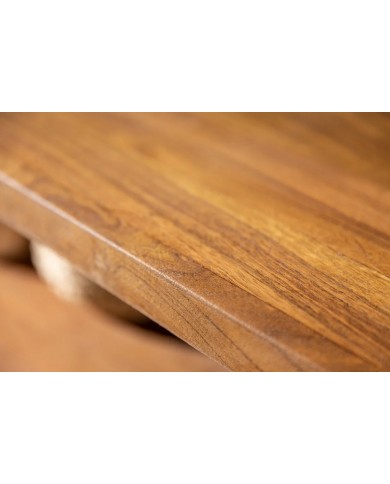 Meuble TV 3 tiroirs 160 cm en bois massif d'acacia miel & métal Acacia Line