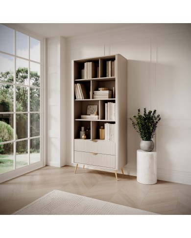 Bibliothèque avec double tiroirs 89 cm Lanty