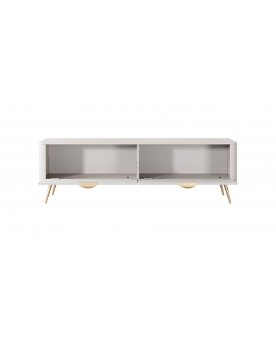 Meuble TV 1 porte 163 cm Design Sculptural & Chic Moderne sable du désert ALVORA GOLD