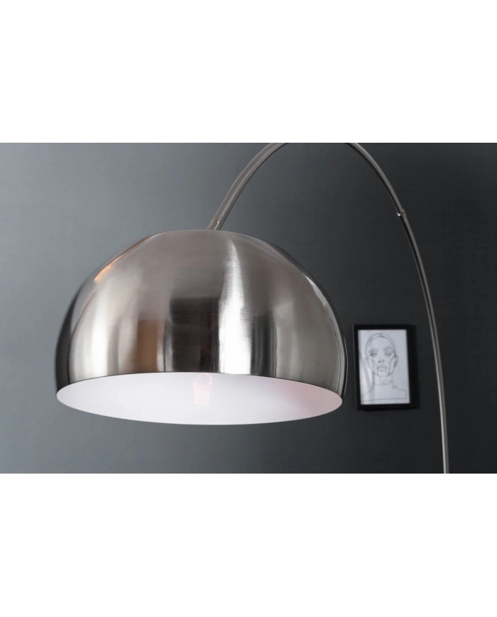 Lampadaire ajustable 170-210 cm chrome satiné avec base en marbre BIG BOW