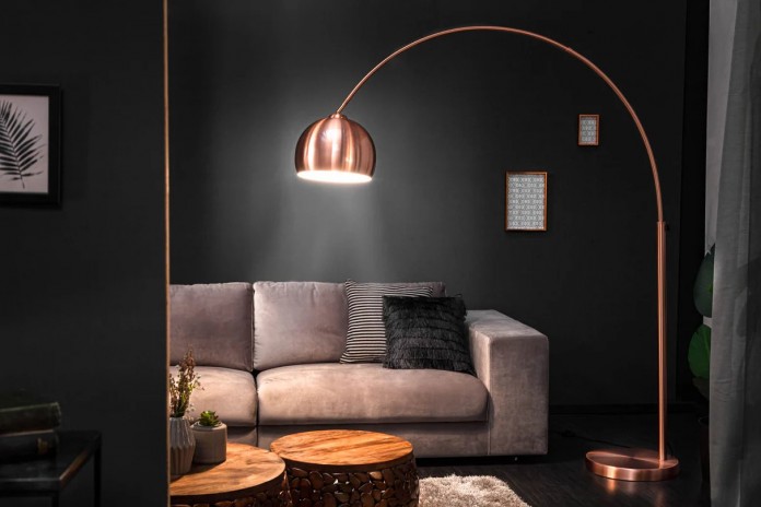 Lampadaire ajustable 170-210 cm avec base en cuivre BIG BOW