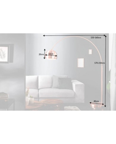 Lampadaire ajustable 170-210 cm avec base en cuivre BIG BOW