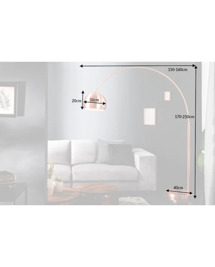 Lampadaire ajustable 170-210 cm avec base en cuivre BIG BOW
