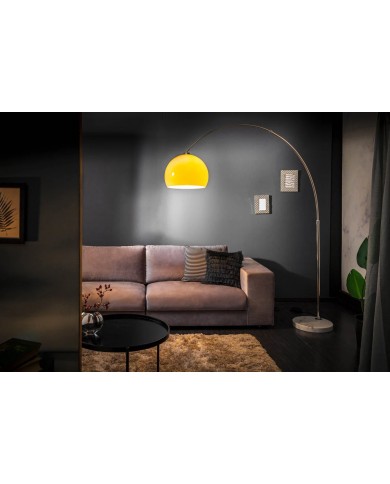 Lampadaire ajustable 175-205 cm orange avec base en marbre BIG BOW