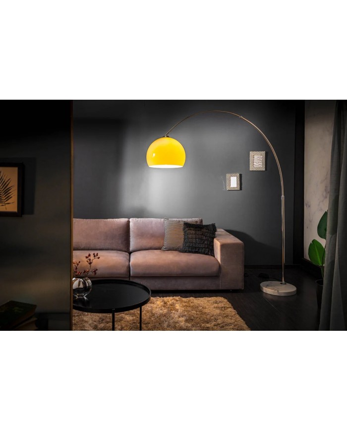 Lampadaire ajustable 175-205 cm orange avec base en marbre BIG BOW