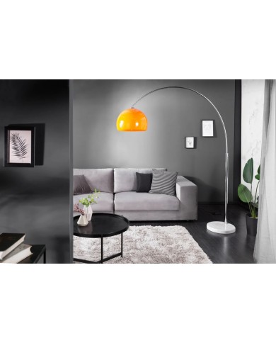 Lampadaire ajustable 175-205 cm orange avec base en marbre BIG BOW