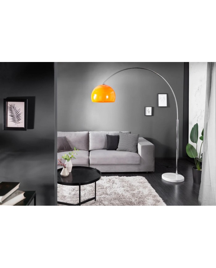 Lampadaire ajustable 175-205 cm orange avec base en marbre BIG BOW