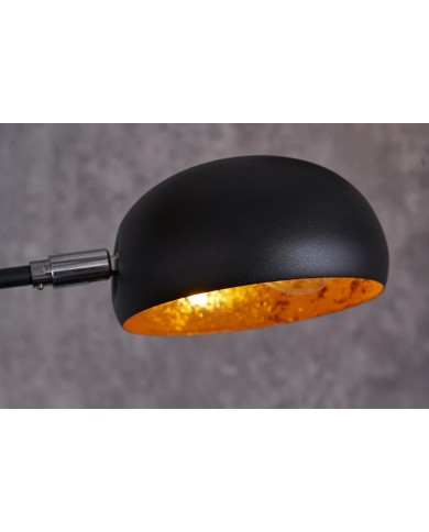 Lampadaire avec 5 bras orientables 205 cm noir doré avec base en marbre FIVE LIGHTS