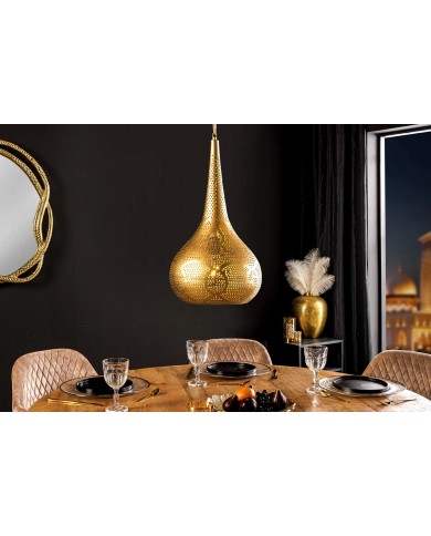 Lampe suspendue métal doré fait main Ø50 cm ORIENTAL LIVING