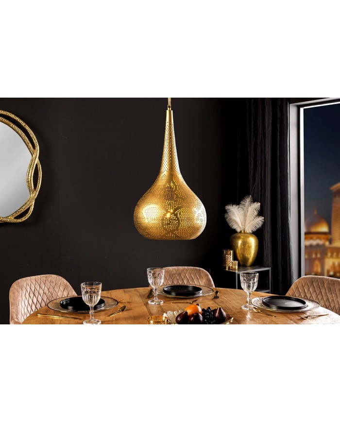 Lampe suspendue métal doré fait main Ø50 cm ORIENTAL LIVING