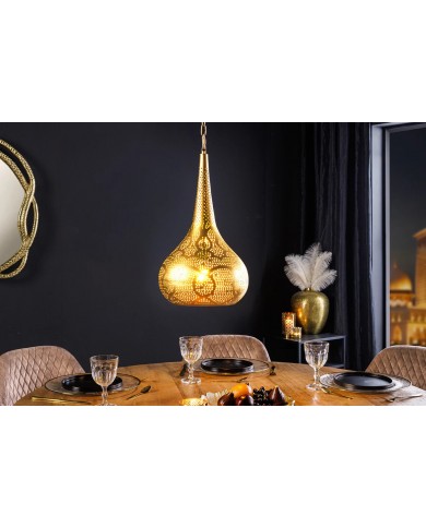 Lampe suspendue métal doré fait main Ø50 cm ORIENTAL LIVING