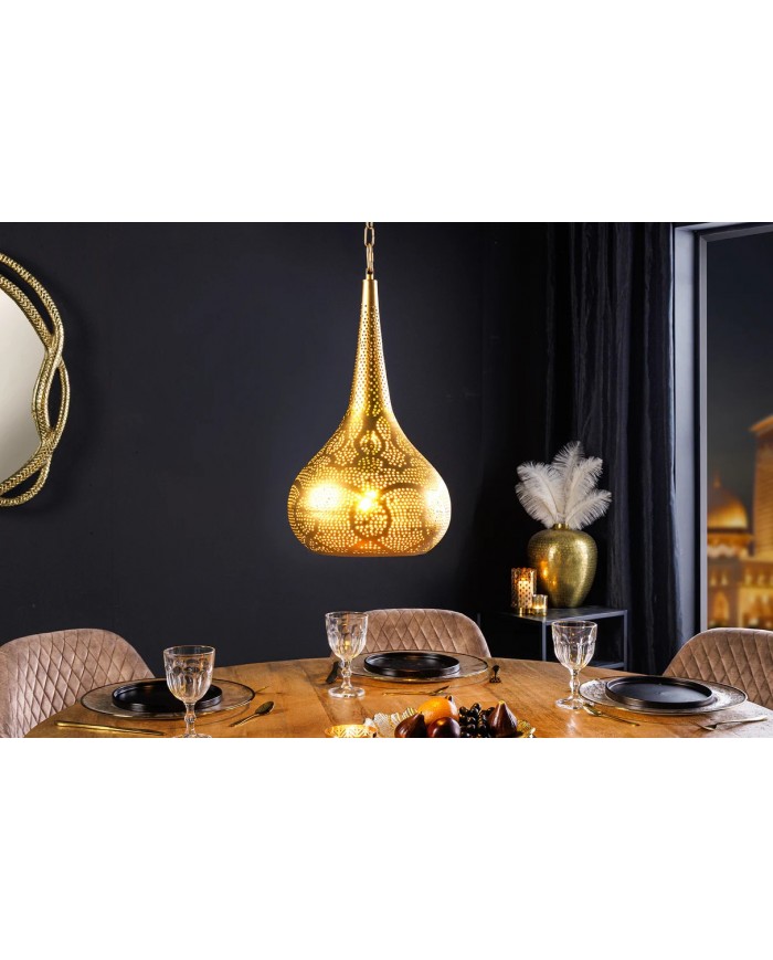 Lampe suspendue métal doré fait main Ø50 cm ORIENTAL LIVING