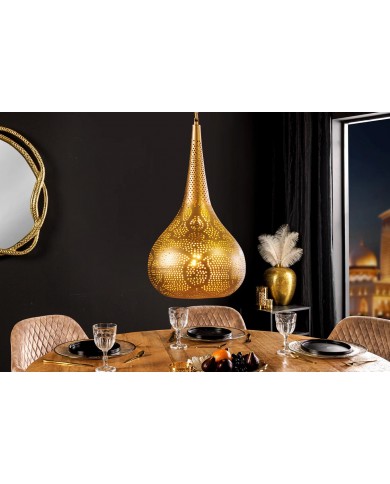 Lampe suspendue métal doré fait main Ø50 cm ORIENTAL LIVING
