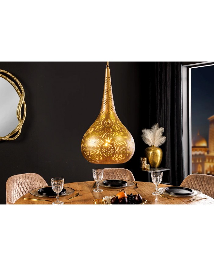 Lampe suspendue métal doré fait main Ø50 cm ORIENTAL LIVING