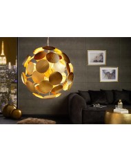 Lampe suspendue pétales métal doré design 63 cm INFINITY