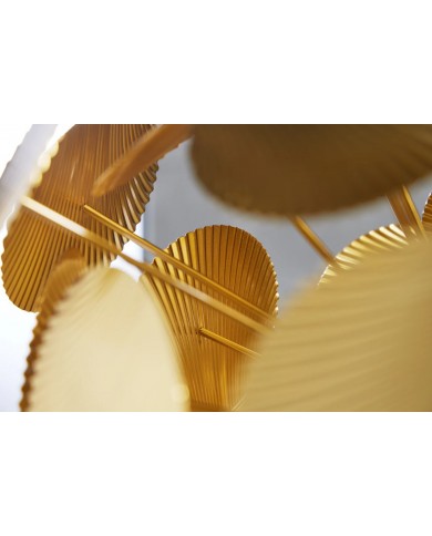 Lampe suspendue pétales métal doré design 63 cm INFINITY