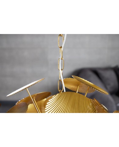 Lampe suspendue pétales métal doré design 63 cm INFINITY