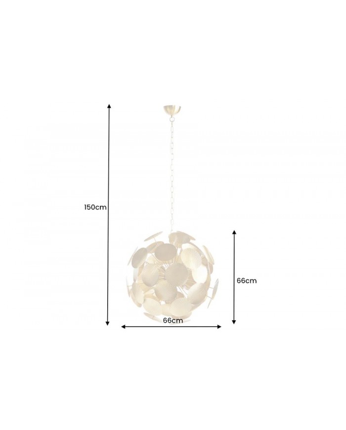 Lampe suspendue pétales métal doré design 63 cm INFINITY