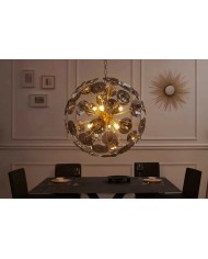 Lampe suspendue pétales verre et acier doré 67 cm INFINITY