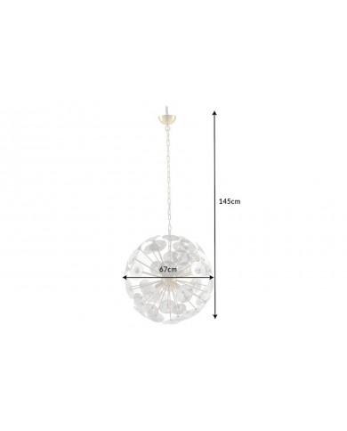 Lampe suspendue pétales verre et acier doré 67 cm INFINITY